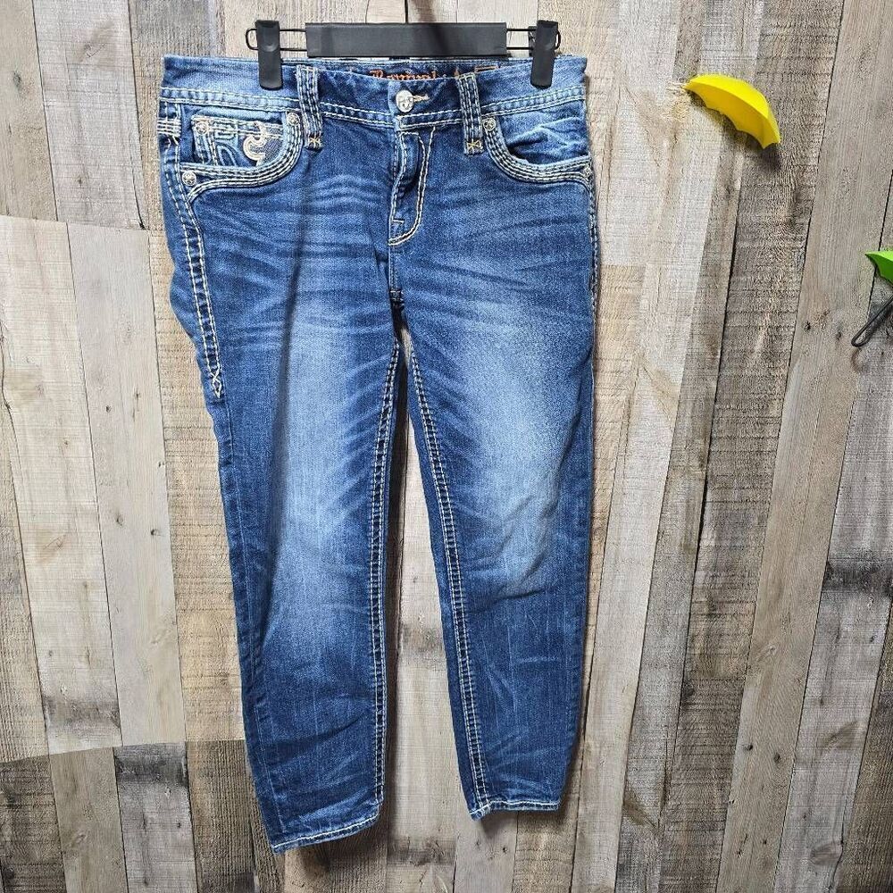 Rock Revival Braylee Ankle Skinny Jeans 29 Moto Biker
